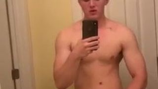 College stud jerks in bathroom