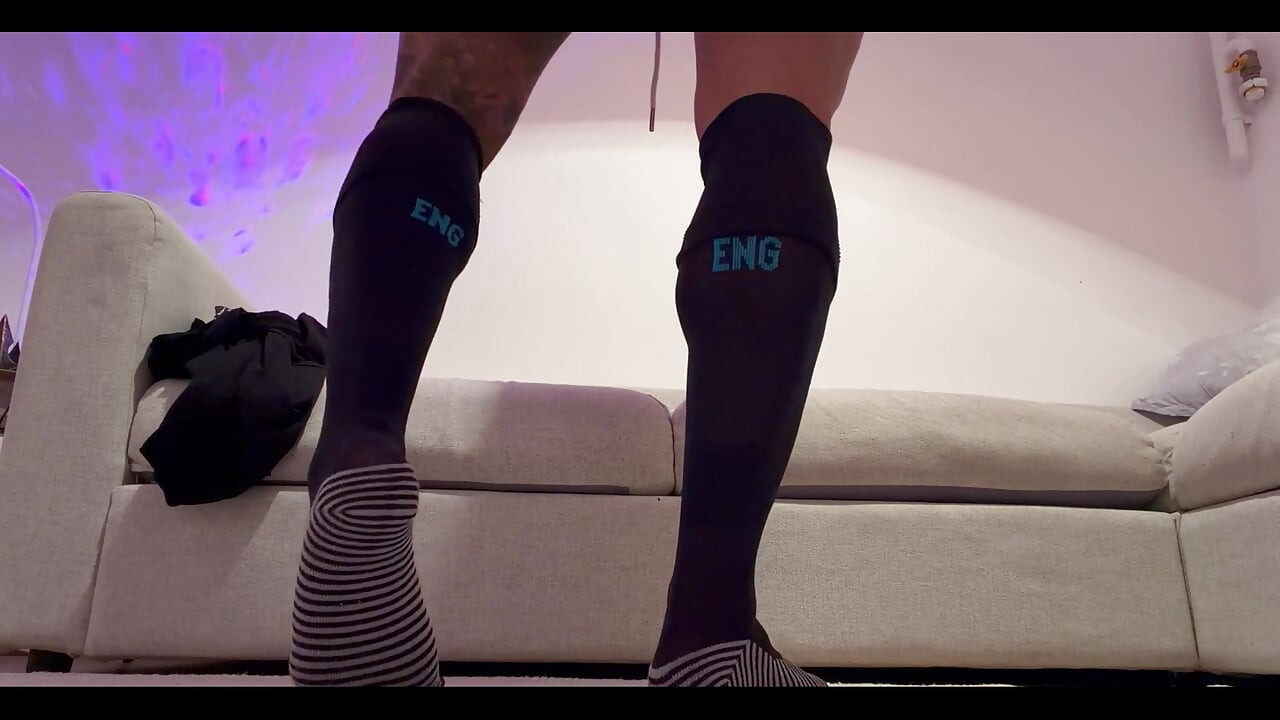 Releasesoccer Player Gets Ready for Game While His Feet in Your Face
