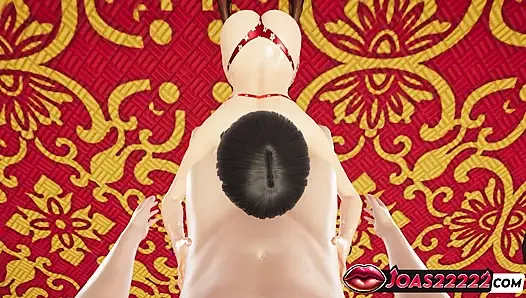Sexy japanisches mädchen ishimaru Maki - 3D Animation mit heißem schlampigem blowjob, intensivem kehlenfick-service und footjob-fetisch