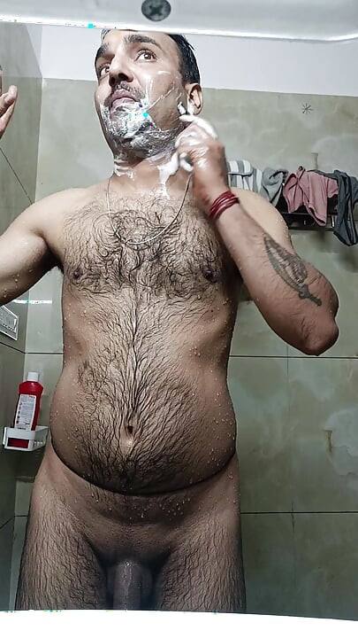 Indian desi man enjoy shower and sucking