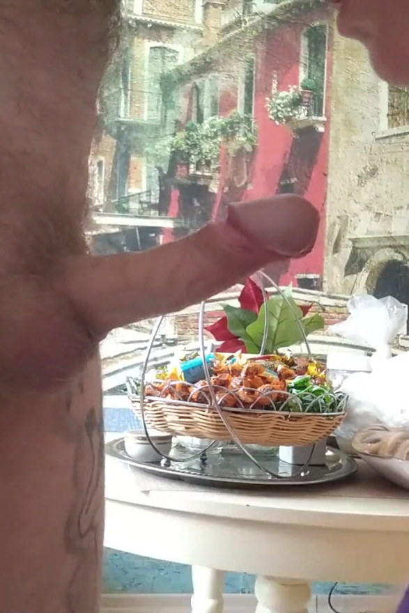 Sucks my dick and gets a mouthful of cum