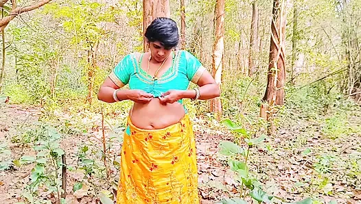 Outdoor Jungle Sex. Desi Bhabi Fucking Husbend's Small Stepbrother Big Dick in Forest. Telugu Dirty Talks.