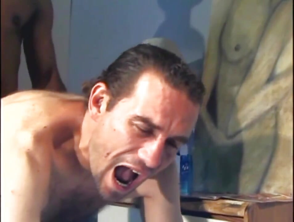 Huge black cock sucking mature man ass fucking