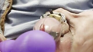 Ruined orgazm in chastity cage