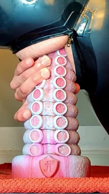 Thrilling moment from "Shoving a dildo tentacle up my Ass - Deep Anal Insertion"