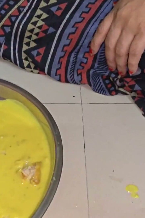 Caught my sister-in-law while she was eating.