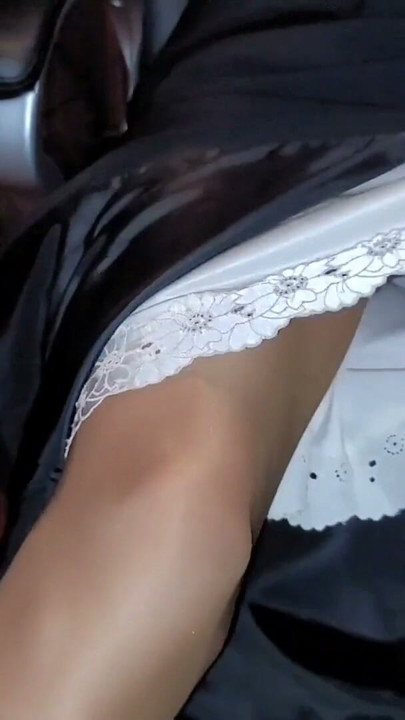 Long office skirt with a silky lining and satin half slip | Clip 1