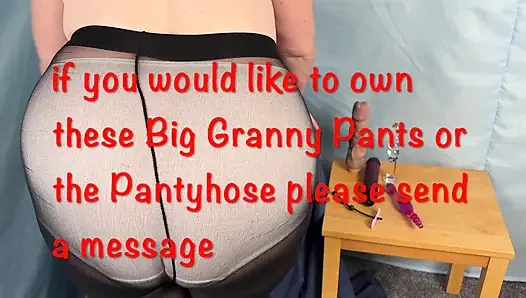 Mrs Mature Feet in her Big White Granny Pants and Pantyhose 491