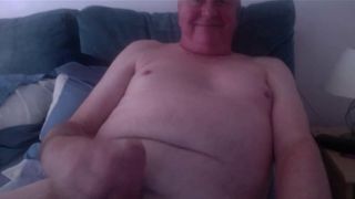 Grandpa cums on cam