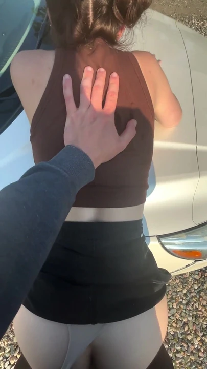 Jaw-dropping moment from "Teen Slut Gives Sloppy Blowjob in Backseat then Gets Fucked on Hood"