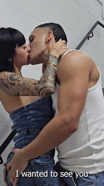 Unforgettable moment from "Hard sex with creampie on the public stairs of a building - Luna Vitaler and Max Betancur"