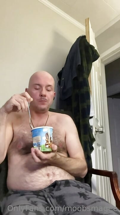 Fat Gainer Eating Ice Cream