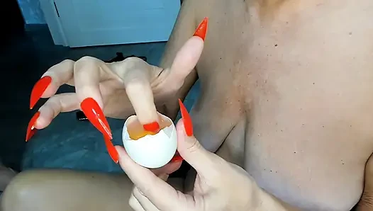 Milf eggs in pussy biology closeup insemination handjob