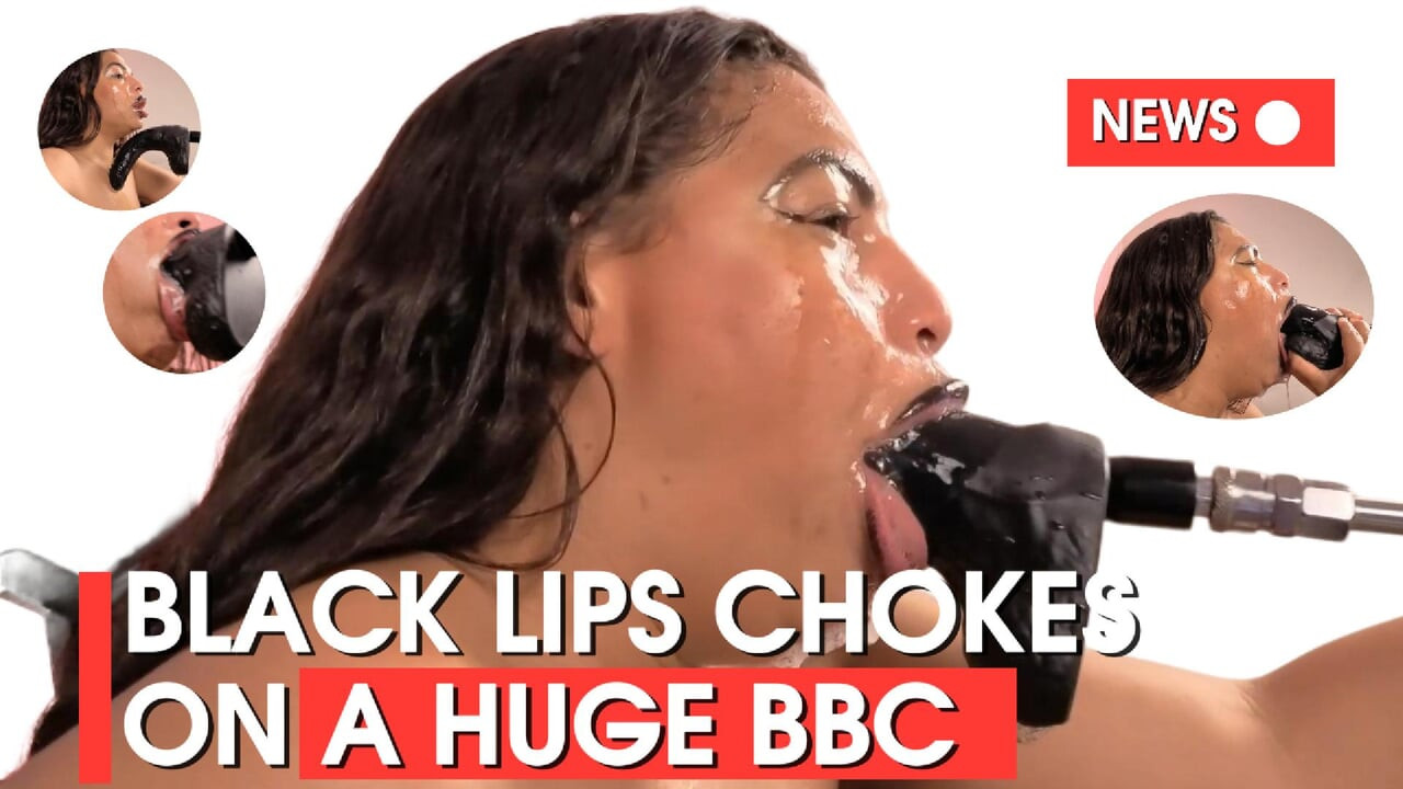 BLACK LIPS CHOKES ON A HUGE BBC