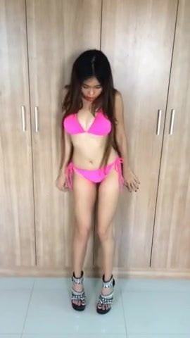 Thai-schlampe, bikini-tanz