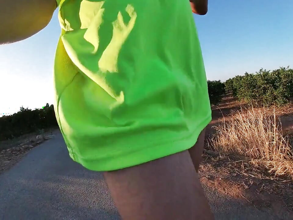 Tight Shiny Sport Shorts Bulging Routine (freeballing Outdoors)