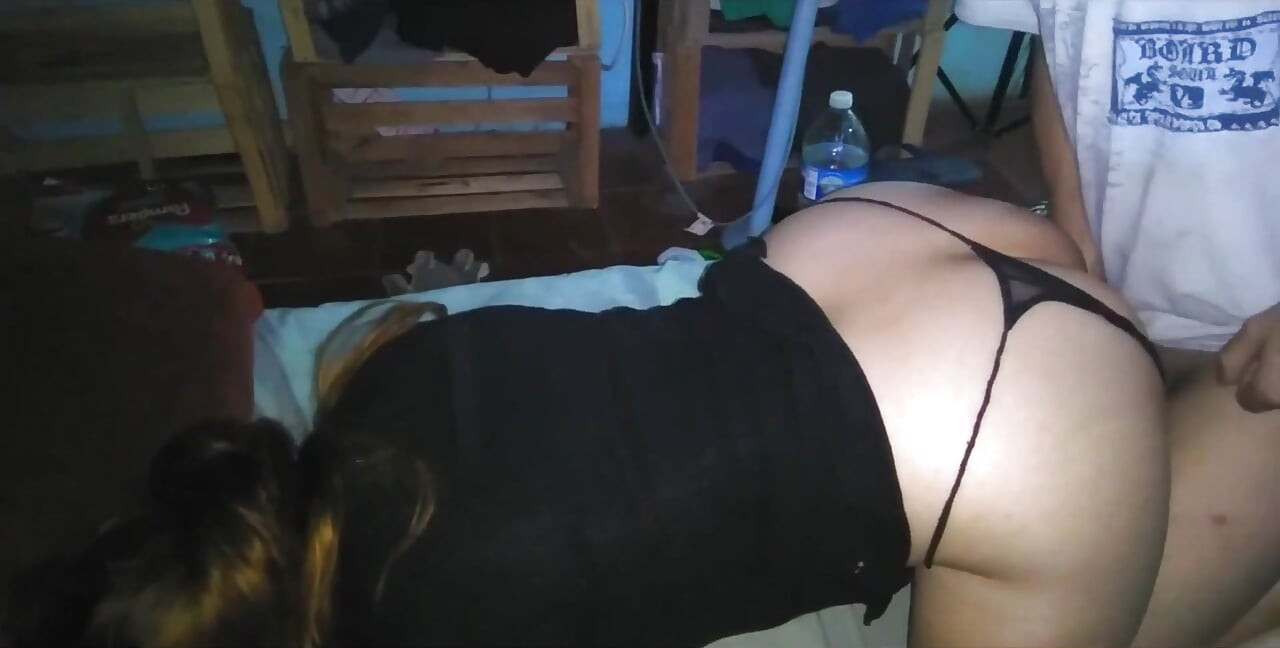 I Fuck Her Doggystyle in a Thong and Black Dress with Her Beautiful Bun