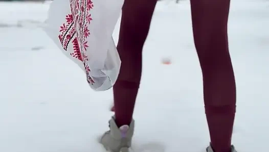 Muschi auf dem schnee