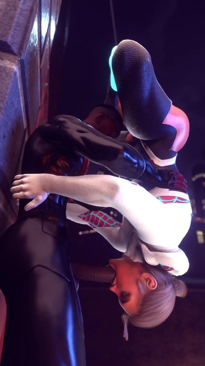 Jaw-dropping moment from "Spider-Kiss Blowjob: Miles Morales x Male Spider-Gwen part 2"