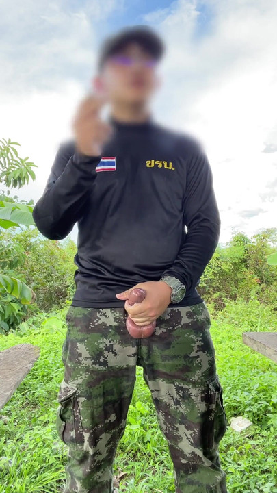 Emotional moment from "A soldier in the army jerk and cum"