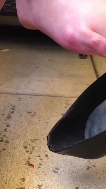 Key moment from "Sexy Feet Tease And Walking In High Heels Showing Blue Toes"