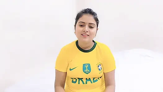 Step brother fucking his beautiful step sister while betting on a football game.(Full Bangla  Audio)