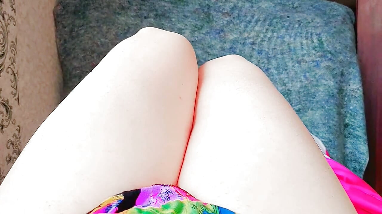 Naughty sissy tracing finger over lips slowly