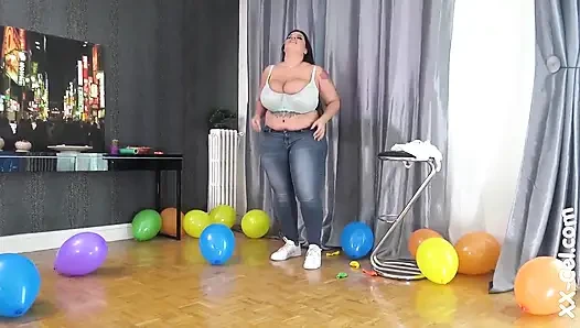 Sofia Rose and Her Multicolored Balloons - Featuring Tits