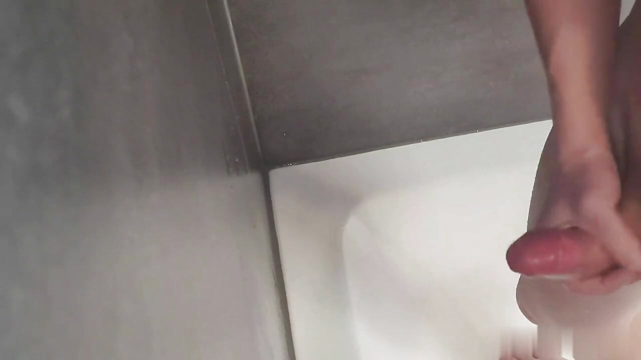 Jerk Off Cumshot in Bathroom