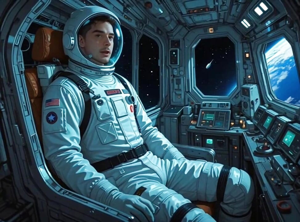 Big tits astronaut get bang pussy in the spaceship during explore planet mission