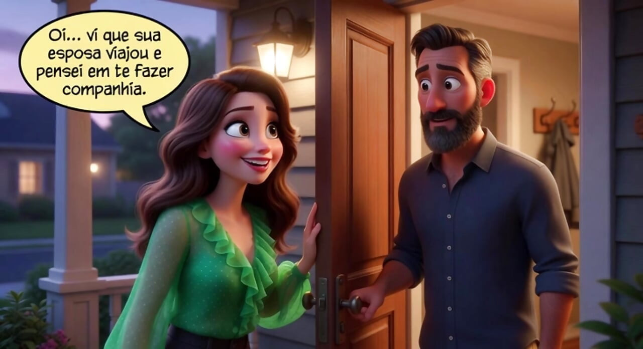 Beautiful neighbor's passionate touch helps married man rediscover desire saving his failing marriage (AI generated)