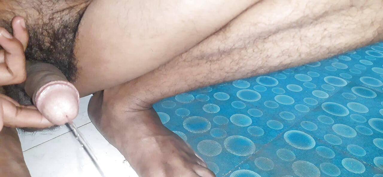 Pee Handjob Black Big Cock Indian Man Bathroom