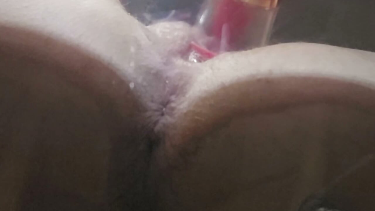 Close up translucent dildo fucking