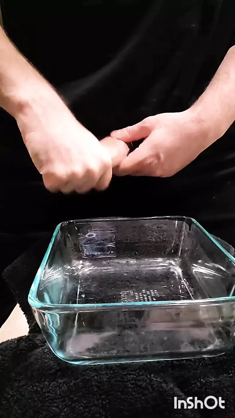 Cumshot almost all in a dish.