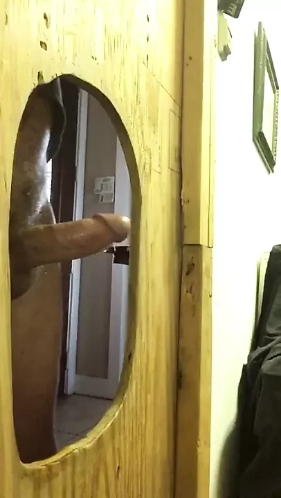 Old guy sucks at his homemade gloryhole 2