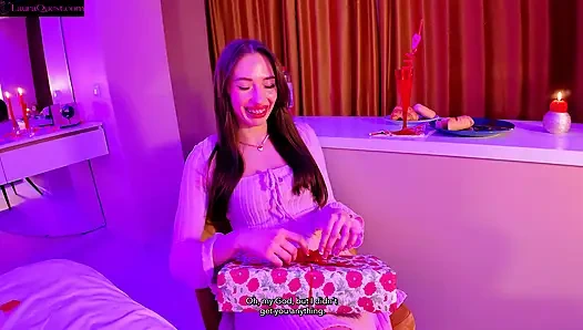 Valentine’s Surprise He Gifts Me a Toy, I Squirt for Him & Make Him Cum Twice