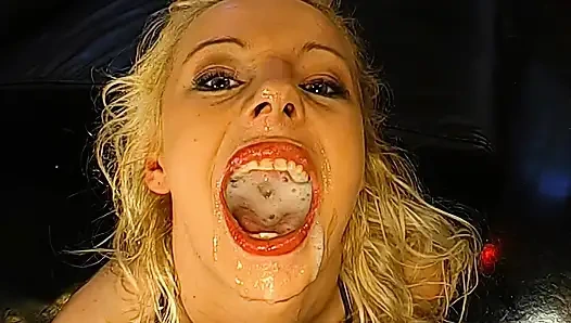 Tinchen Deepthroat Machine Gags on Thick Cocks