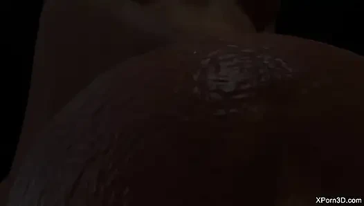 Bakış açısı dev kadın elle muamele ve yüzüne boşalma - dev futa