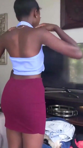 Stunning moment from "Bubble Butt Black Teen Pussy Stretched By Hung American Producer"