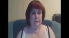 Real Russian amateur granny shows off in private skype session