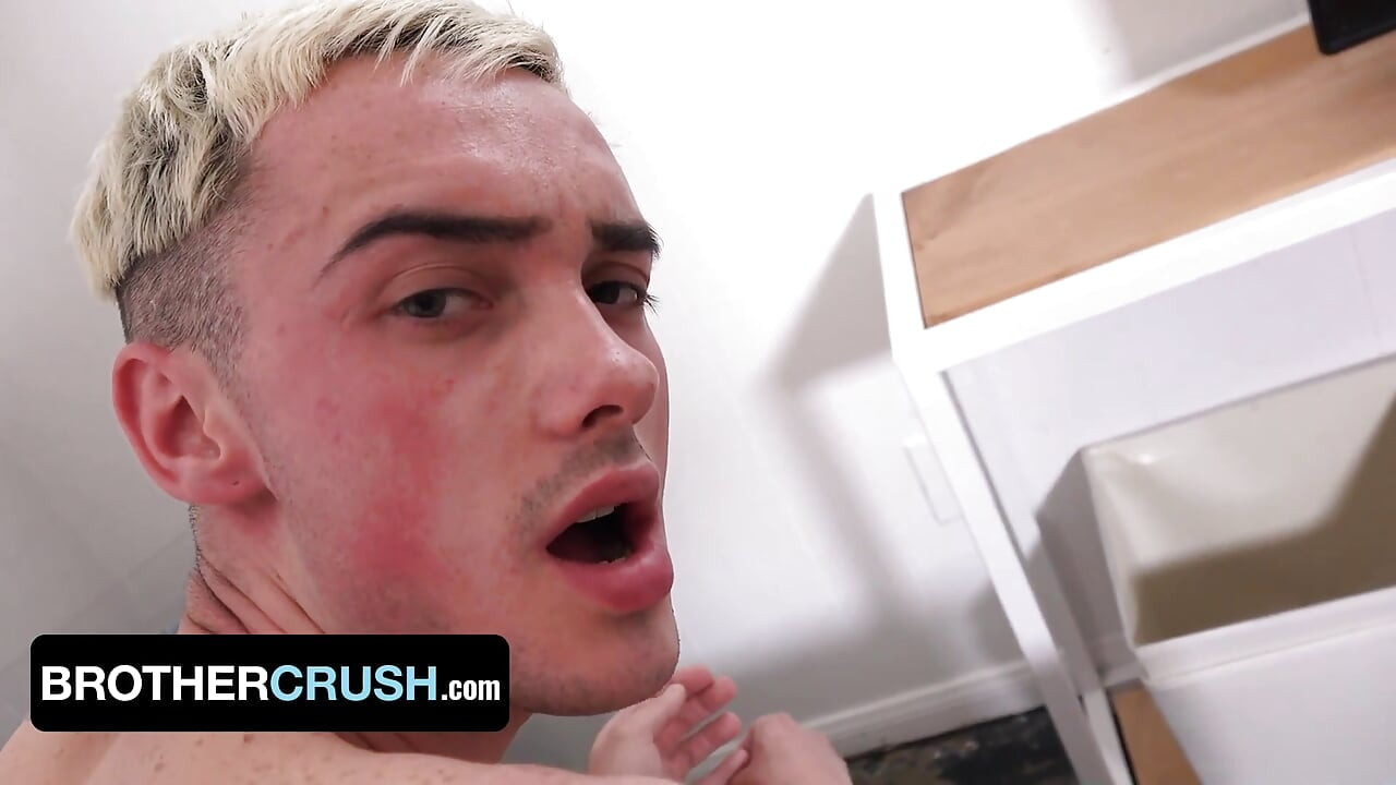 Blonde twink took dick pills and his stepbrother helped him get rid of his boner