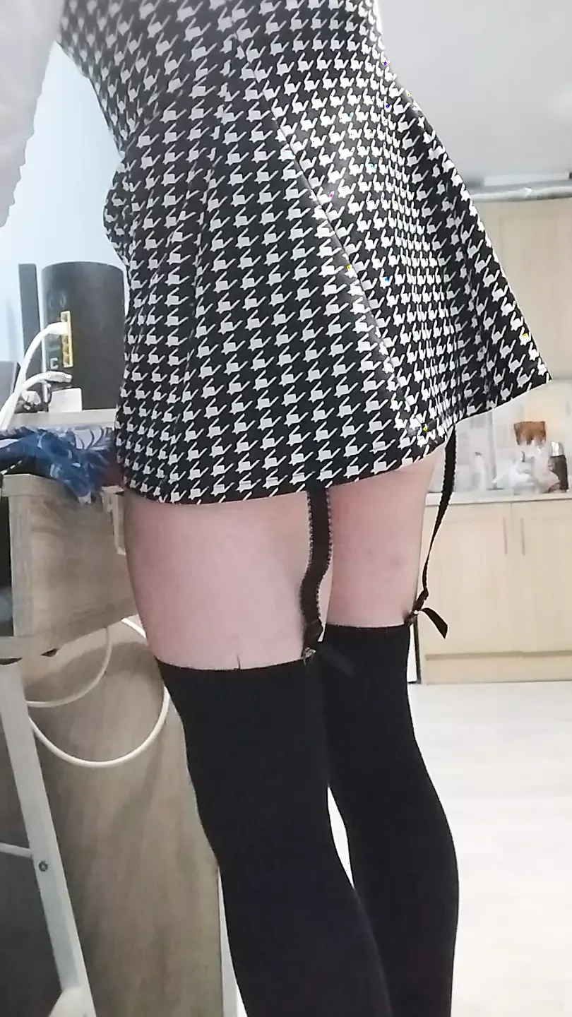 My new short. tight dress turns me on so much i can't hold back my erection, so I decided to fuck and jerk off until I cum