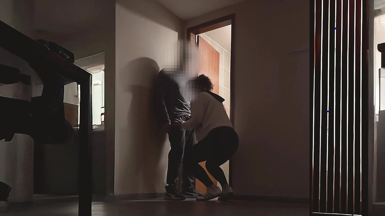 Real Coworkers. Empty Office. Holiday Quickie by the Kitchen Door.