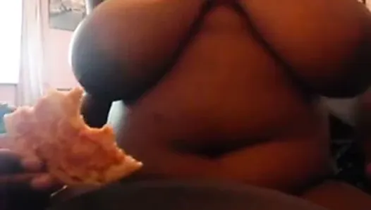 She likes to eat her pizza nude