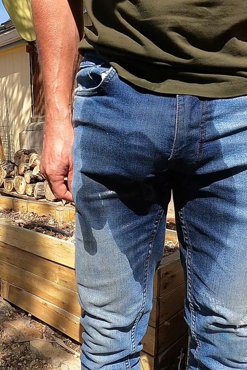 Wetting My Jeans and Teasing My Cock with Vibrators