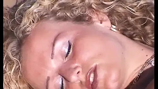 Blonde MILF with big boobs dildoing pussy on the poolside