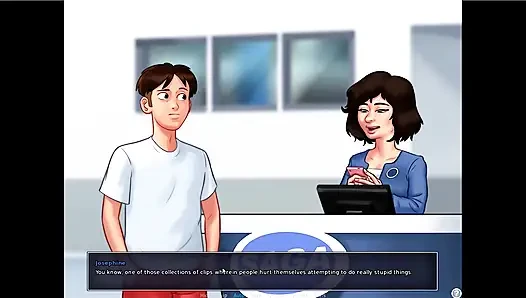 Summertime saga - Josephine gave Johannes a blowjob behind the counter ... Johannes fucked Tina