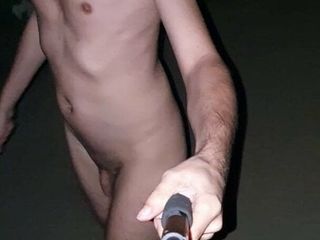 Walking the road at night naked and barefoot (1)