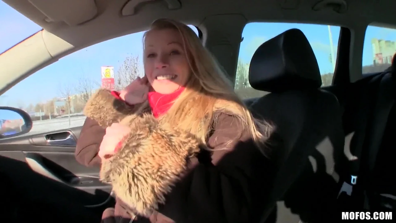 Public Pickups - Big Tits Blonde Lucie Gives POV Blowjob in Car