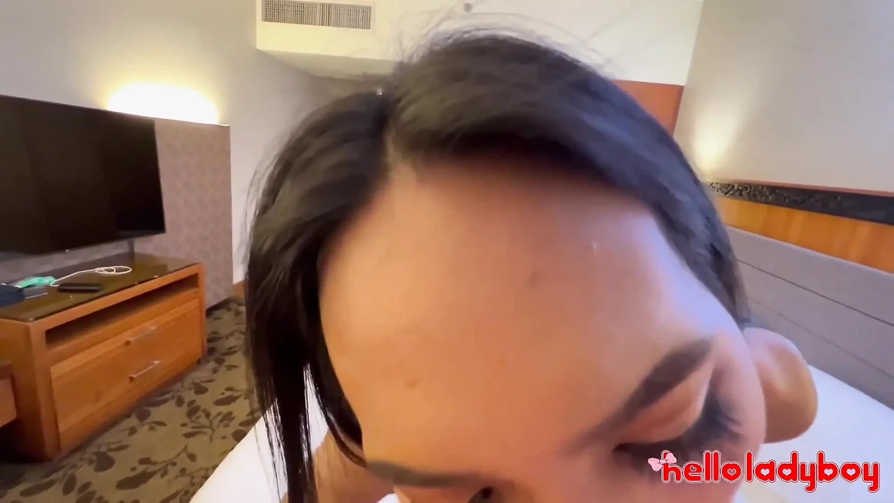 HelloLadyBoy Hot Ladyboy Cums Hard With Rough Sex